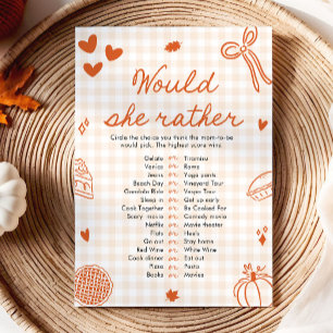 Herfst Hand Getekend Zou Ze Liever Baby Shower Spe Kaart