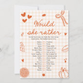 Herfst hand getekend zou ze liever Baby shower spe Kaart (Voorkant)