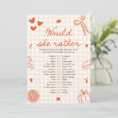 Herfst hand getekend zou ze liever Baby shower spe Kaart (Staand voorkant)