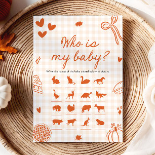 Herfst Hand Getekende Moppertje Wie Is Mijn Baby S Kaart