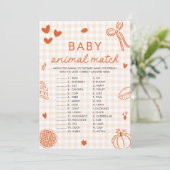 Herfst Hand getrokken Baby Dier Match Baby shower Kaart (Staand voorkant)