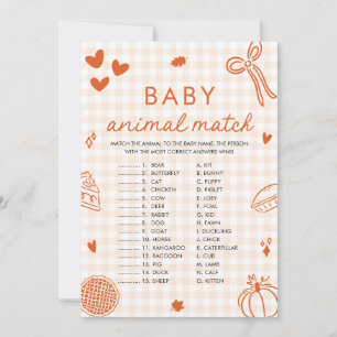 Herfst Hand getrokken Baby Dier Match Baby shower  Kaart