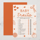 Herfst Hand getrokken Baby eigenschappen Baby show Kaart (Voorkant / Achterkant)