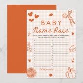 Herfst Hand Getrokken Baby Naam Race Baby shower G Kaart (Voorkant / Achterkant)