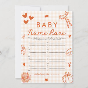Herfst Hand Getrokken Baby Naam Race Baby shower G Kaart