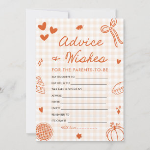 Herfst Hand Getrokken Baby shower Advies en Wensen Kaart