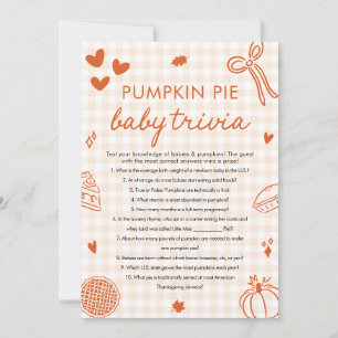 Herfst Hand getrokken Baby shower Baby Trivia spel Kaart