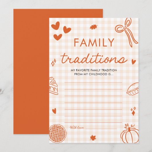 Herfst Hand Getrokken Baby shower Familie Traditie Kaart (Voorkant / Achterkant)