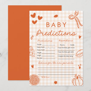 Herfst Hand Getrokken Baby Voorspelling Baby showe Kaart