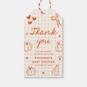 Herfst Hand getrokken een beetje pompoen Baby show Cadeaulabel (Voorkant)