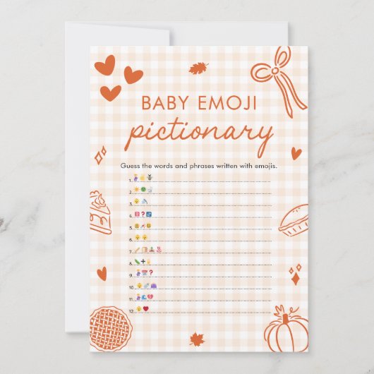 Herfst Hand getrokken Italiaans Baby Emoji Piction Kaart (Voorkant)