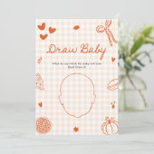 Herfst Hand getrokken Italiaans Baby shower Draw B Kaart (Staand voorkant)