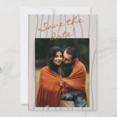 Herfst Handgeschreven Aardige Retro Foto Bruiloft Save The Date (Voorkant)