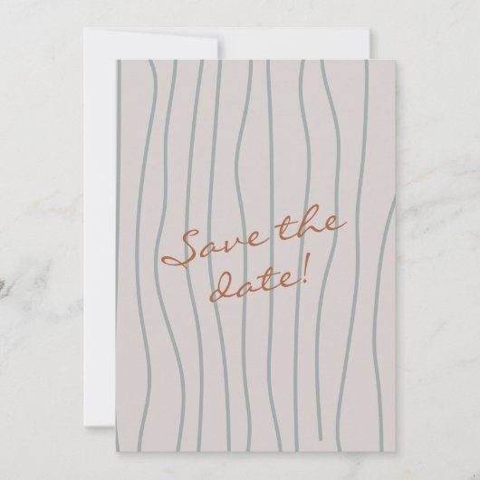 Herfst Handgeschreven Aardige Retro Pinstripes Bru Save The Date (Voorkant)