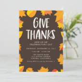 Herfst Handgeschreven Thanksgiving Party Invitatio Kaart (Staand voorkant)