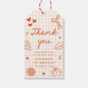 Herfst Handgetekend Een Lekker Schattig Taartje 1e Cadeaulabel