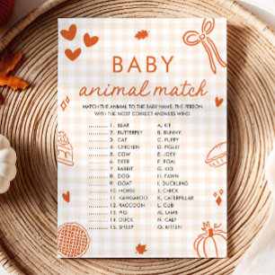 Herfst Handgetekende Baby Dieren Match Baby Shower Kaart