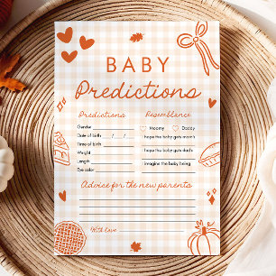 Herfst Handgetekende Babyvoorspelling Baby Shower  Kaart
