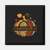 Herfst Happy Herfst Y'all Herfst Pompoen Leopard V Magneet (Voorkant)