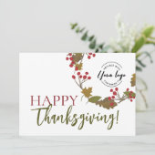 Herfst Happy Thanksgiving Aangepaste logo Herfst B Kaart (Staand voorkant)