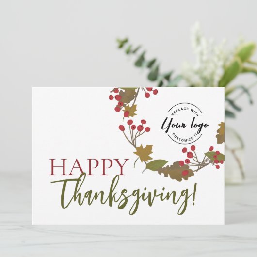 Herfst Happy Thanksgiving Aangepaste logo Herfst B Kaart (Staand voorkant)