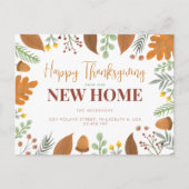 Herfst Happy Thanksgiving bij ons nieuwe thuis Aankondigingskaart (Voorkant)