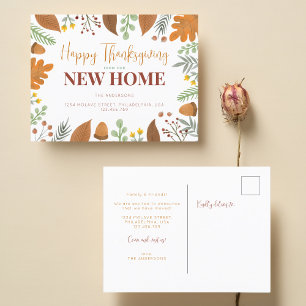 Herfst Happy Thanksgiving bij ons nieuwe thuis Aankondigingskaart