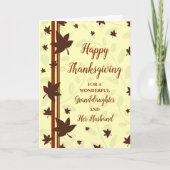 Herfst Happy Thanksgiving kleindochter en man Feestdagen Kaart (Voorkant)