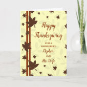 Herfst Happy Thanksgiving neef en zijn vrouw Feestdagen Kaart (Voorkant)