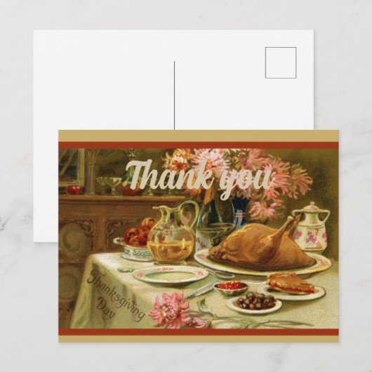  Herfst Happy Thanksgiving Turkije Briefkaart (Voorkant / Achterkant)