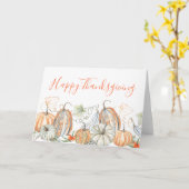 Herfst Happy Thanksgiving Waterverf Pompoenen Kaart (Gele Bloem)