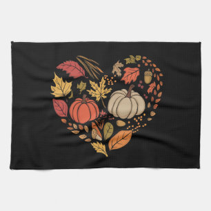 Herfst Hart Cottagecore Pompoen Hart Thanksgiving  Theedoek