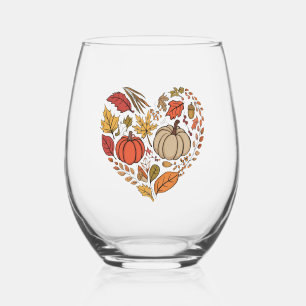 Herfst Hart Cottagecore Pompoen Hart Thanksgiving Wijnglas Zonder Voet