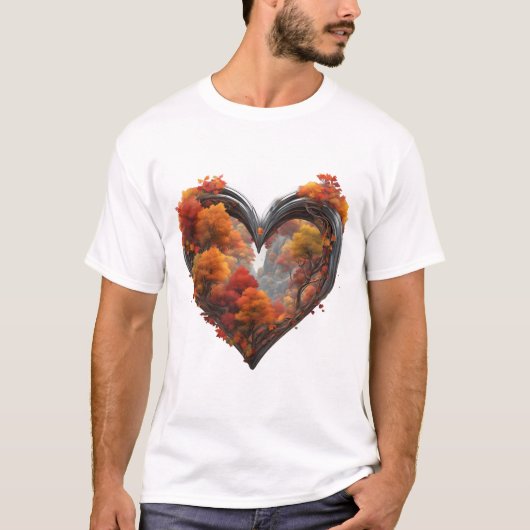 Herfst hart en bomen t-shirt (Voorkant)
