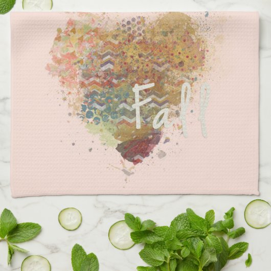 Herfst Hart Keuken Handdoek (Gevouwen)