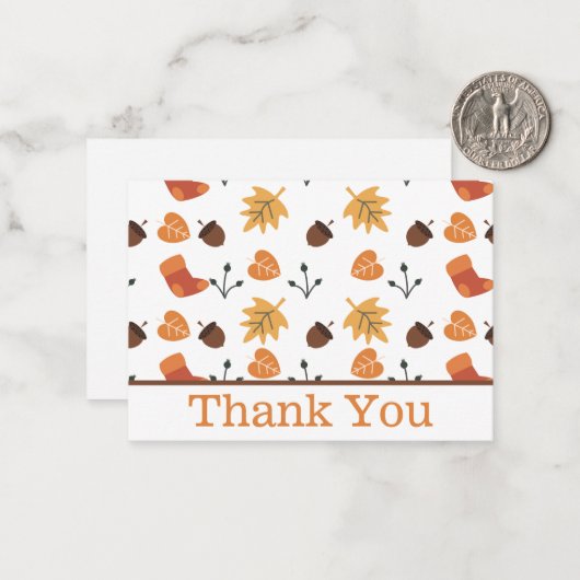 Herfst Hartelijk dank Notitiekaartje (Voorkant / Achterkant in situ)