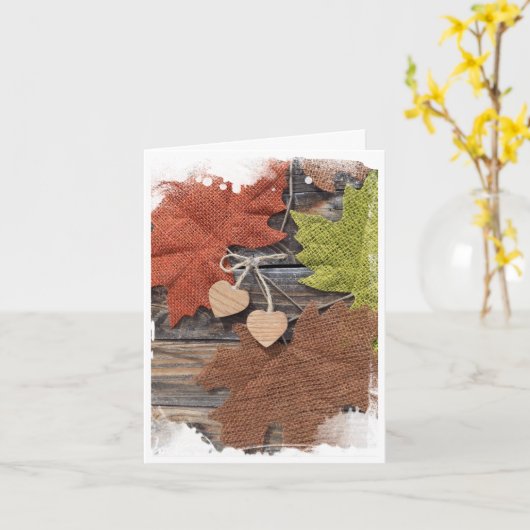 Herfst Hartjes Vouwkaart Kaart (Gele Bloem)