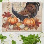 Herfst Harverst Haan Keuken Handdoek (Gevouwen)