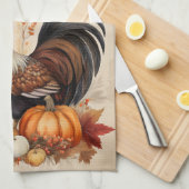 Herfst Harverst Haan Keuken Handdoek (Quarter Fold)