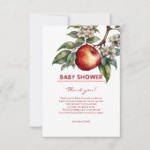 Herfst Harvest Apple Branch Floral Baby shower Bedankkaart (Voorkant)