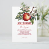 Herfst Harvest Apple Branch Floral Baby shower Bedankkaart (Staand voorkant)