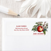 Herfst Harvest Apple Branch Floral Baby shower Etiket (Insitu)
