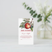 Herfst Harvest Apple Branch Floral Baby shower Informatiekaartje (Staand voorkant)