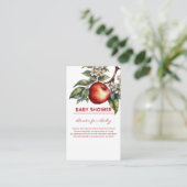 Herfst Harvest Apple Branch Floral Baby shower Informatiekaartje (Staand voorkant)