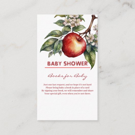 Herfst Harvest Apple Branch Floral Baby shower Informatiekaartje (Voorkant)