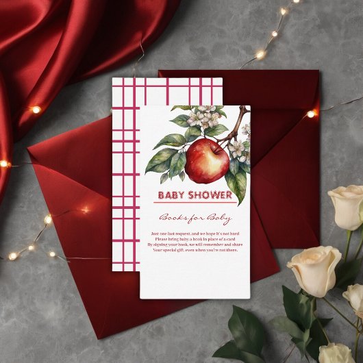 Herfst Harvest Apple Branch Floral Baby shower Informatiekaartje