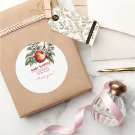 Herfst Harvest Apple Branch Floral Baby shower Ronde Sticker