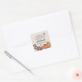 Herfst Harvest Autumn Baby shower Square Sticker