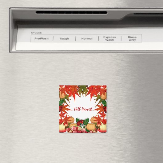 Herfst Harvest Autumn Bounty Pumpkin Maple Leaves Magneet (Insitu (Vaatwasser))