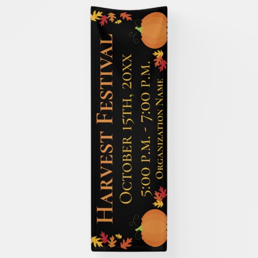 Herfst Harvest Autumn Leaves Pumpkin Festival Even Spandoek (Verticaal)